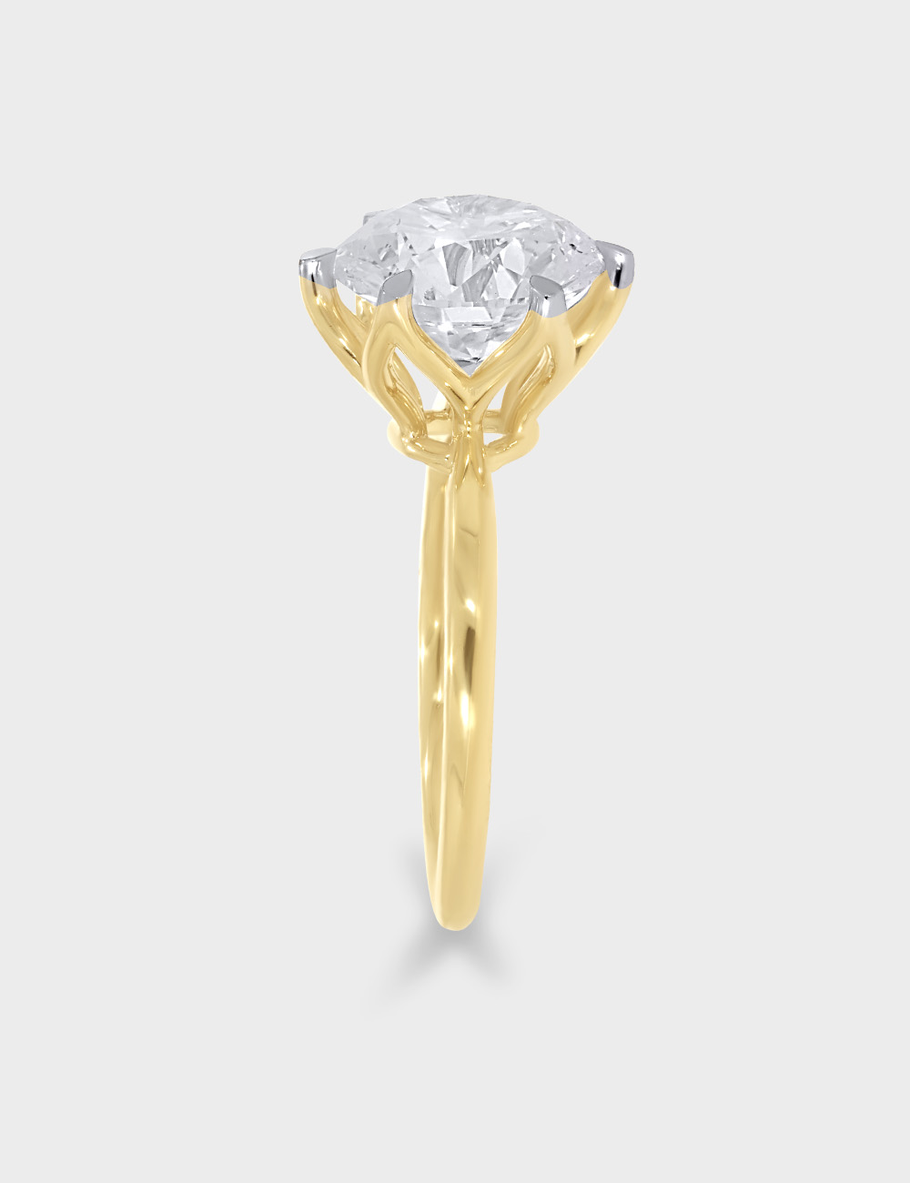 Eterna Solitaire Diamond Ring 4.02 carat FG-VVS, Yellow Gold, large, image 4