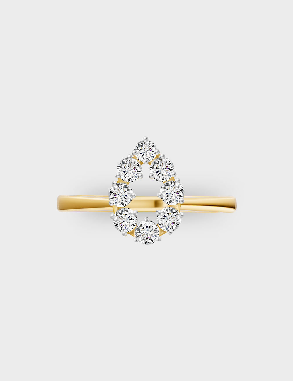 Lucid Drop Diamond Ring 0.61 cent FG-VVS, Yellow Gold, large, image 2