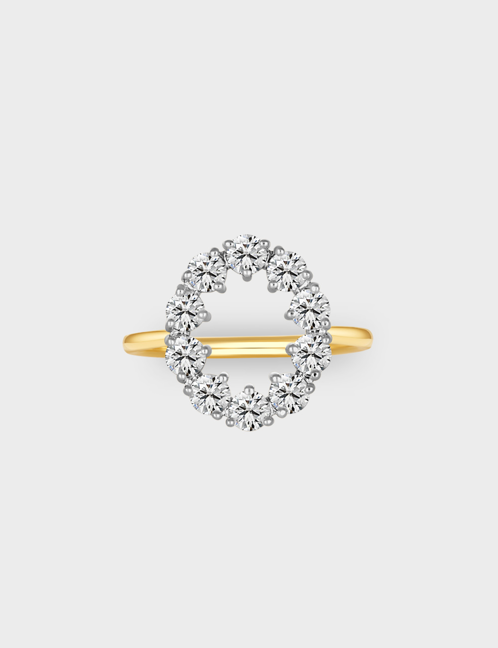 Circa Halo Lab Grown Diamond Ring 1 Carat FG-VVS, Yellow Gold, large, image 2