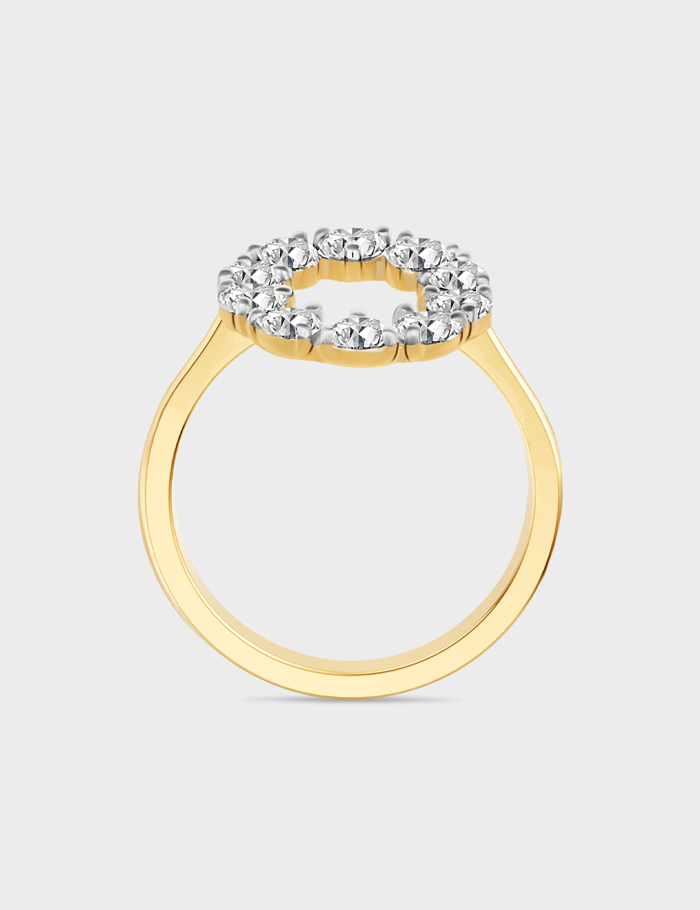 Circa Halo Lab Grown Diamond Ring 1 Carat FG-VVS, Yellow Gold, large, image 3