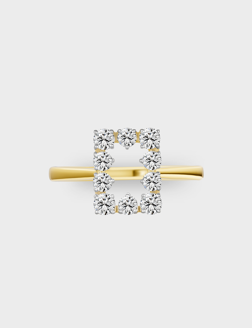 Lucid Quadrant Diamond Ring 0.69 cent FG-VVS, Yellow Gold, large, image 2