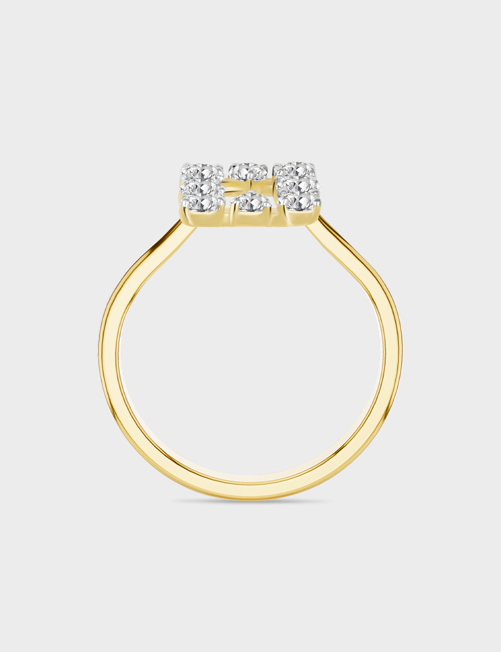 Lucid Quadrant Diamond Ring 0.69 cent FG-VVS, Yellow Gold, large, image 3