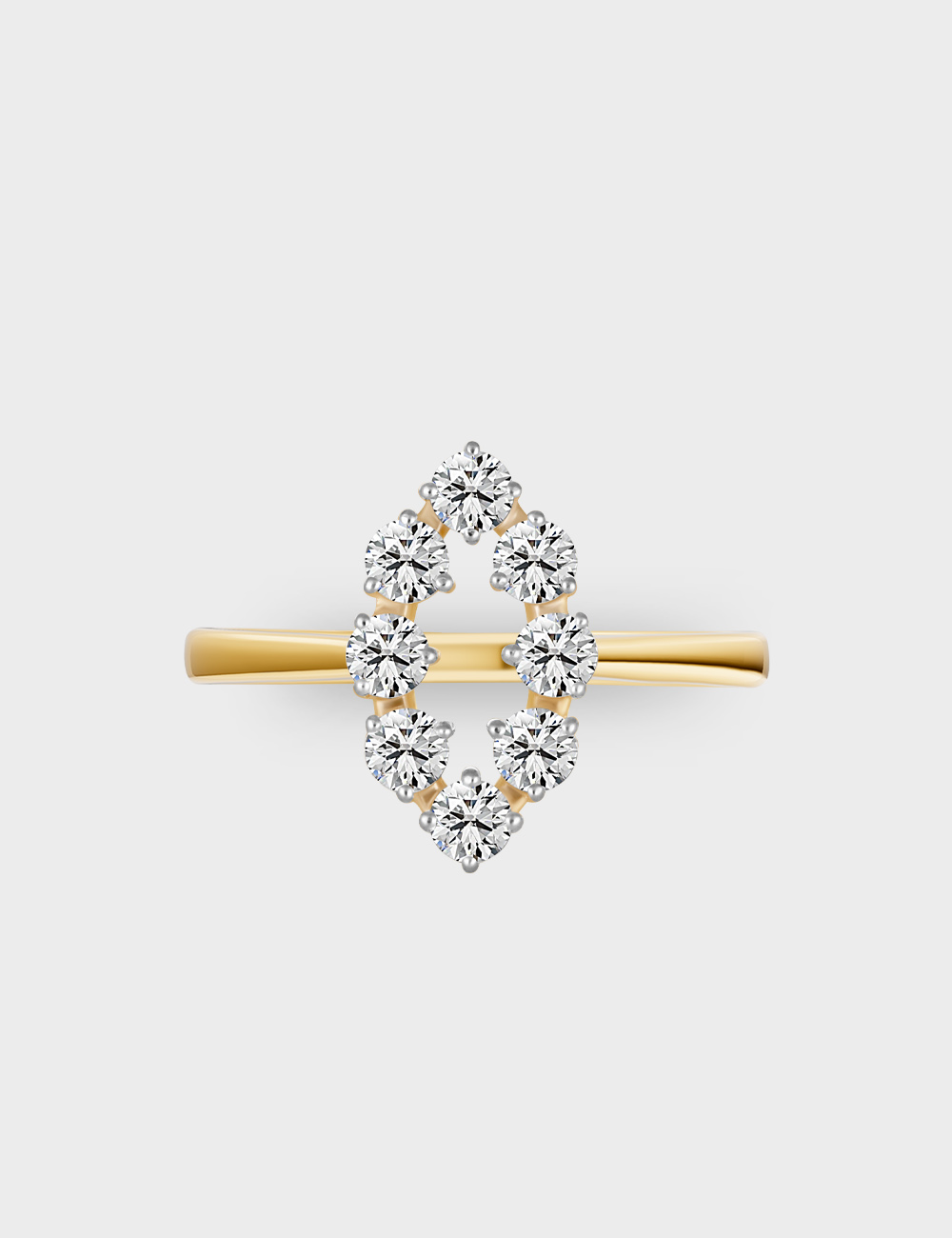 Navette Noir Diamond Ring 0.64 cent FG-VVS, Yellow Gold, large, image 2
