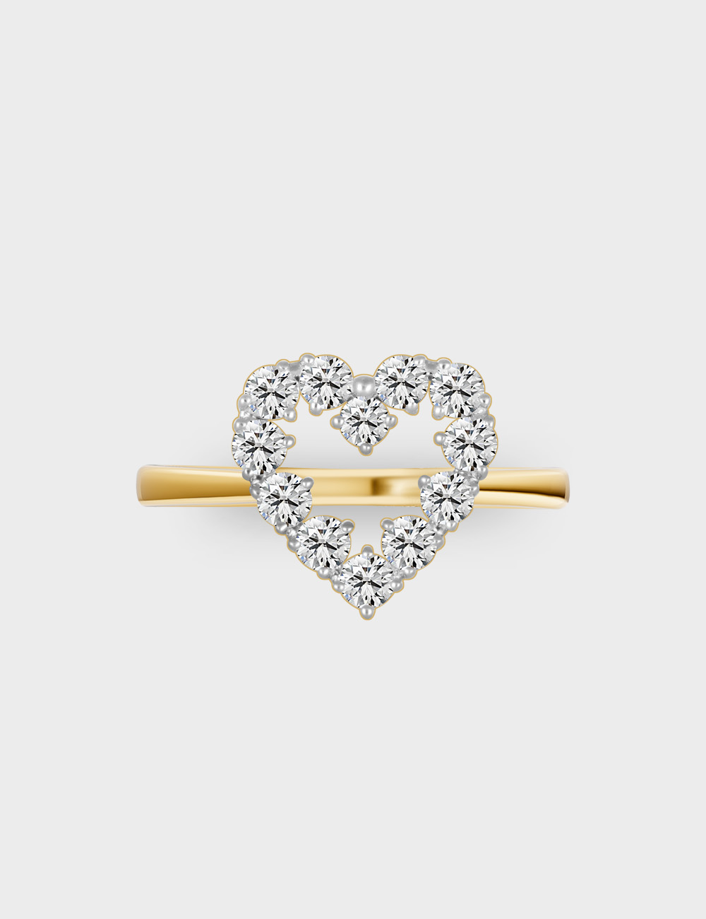 Radiant Amour Lab Grown Diamond Ring 96 Cent FG-VVS, Yellow Gold, large, image 2