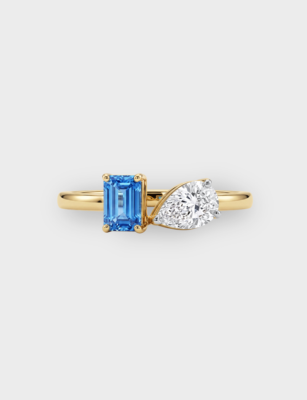 The Contrast Lab Grown Diamond Ring 0.8 Cent FG-VVS, Yellow Gold, large, image 2