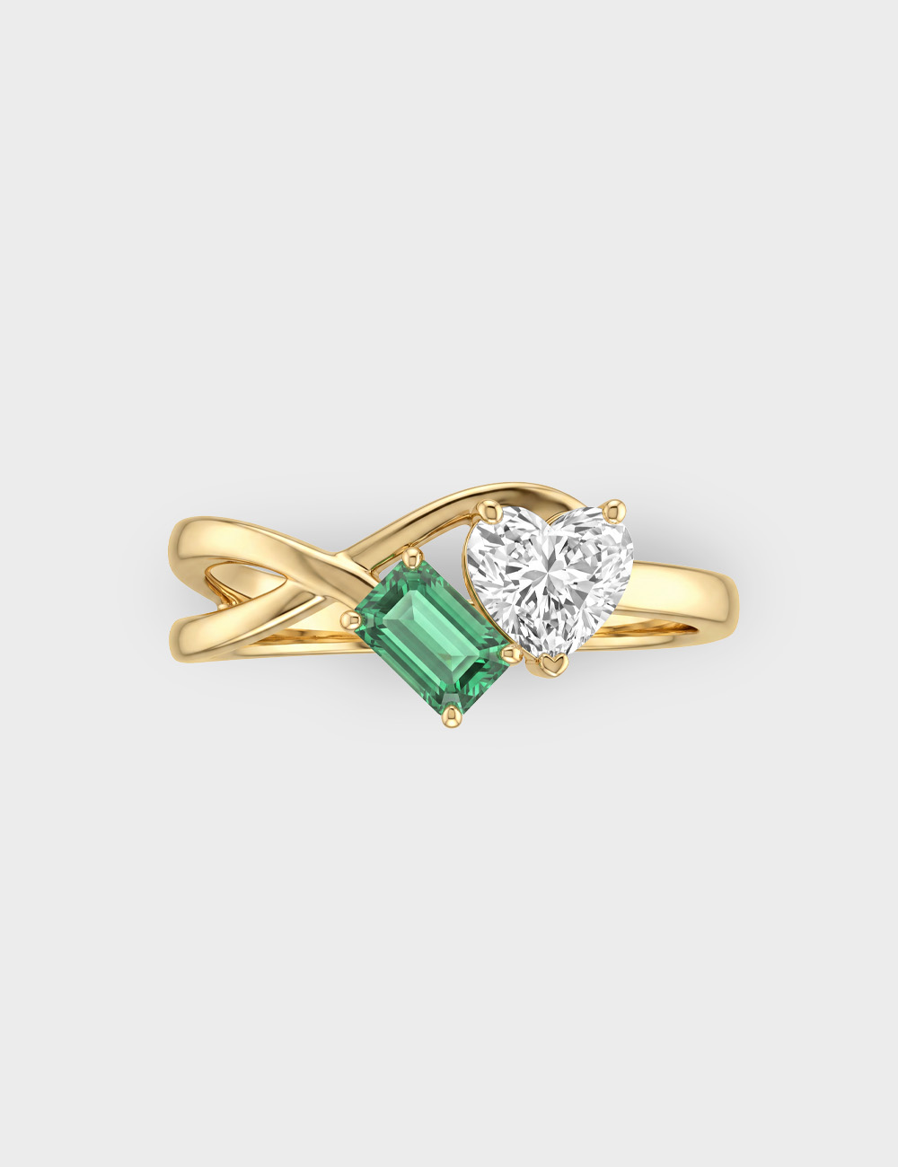 Infinite Pair Lab Grown Diamond Ring 0.84 Cent FG-VVS, Yellow Gold, large, image 2