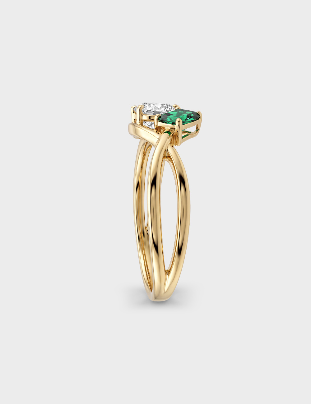 Infinite Pair Lab Grown Diamond Ring 0.84 Cent FG-VVS, Yellow Gold, large, image 3