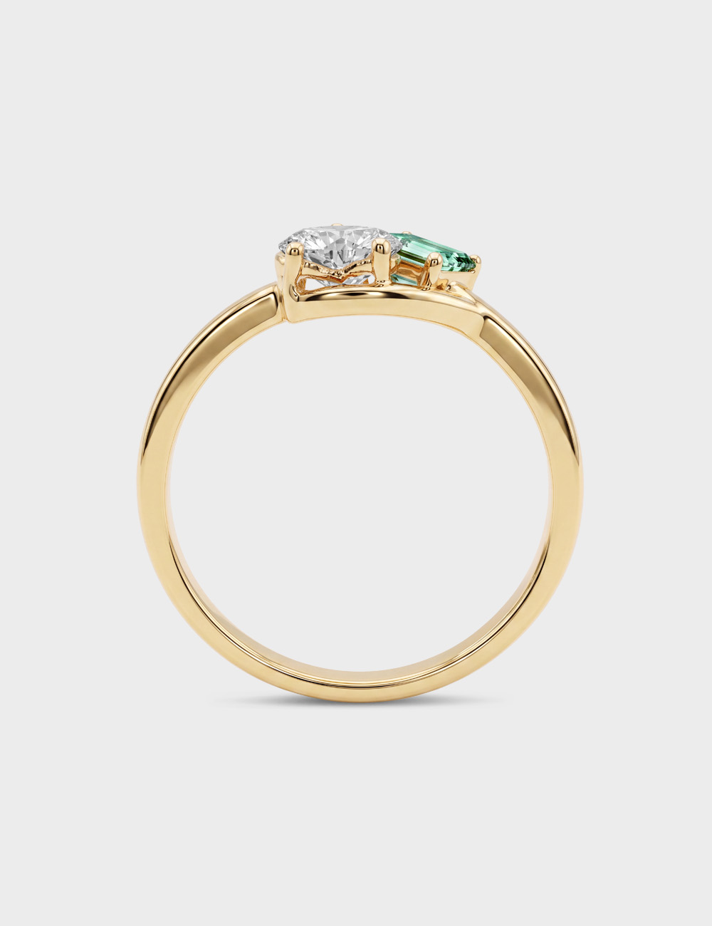Infinite Pair Lab Grown Diamond Ring 0.84 Cent FG-VVS, Yellow Gold, large, image 4