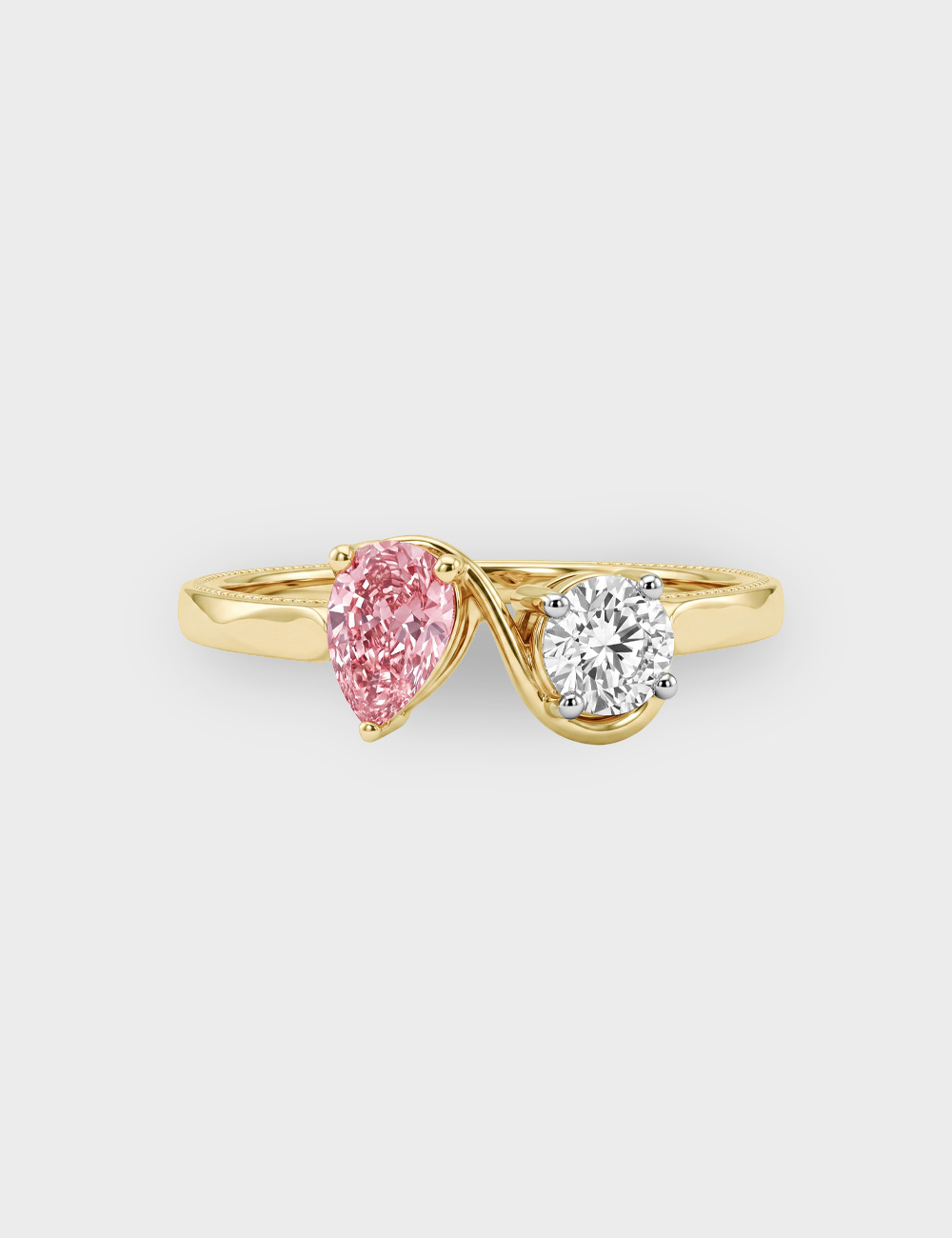 Statement Line Lab Grown Diamond Ring 0.72 Cent FG-VVS, Yellow Gold, large, image 2