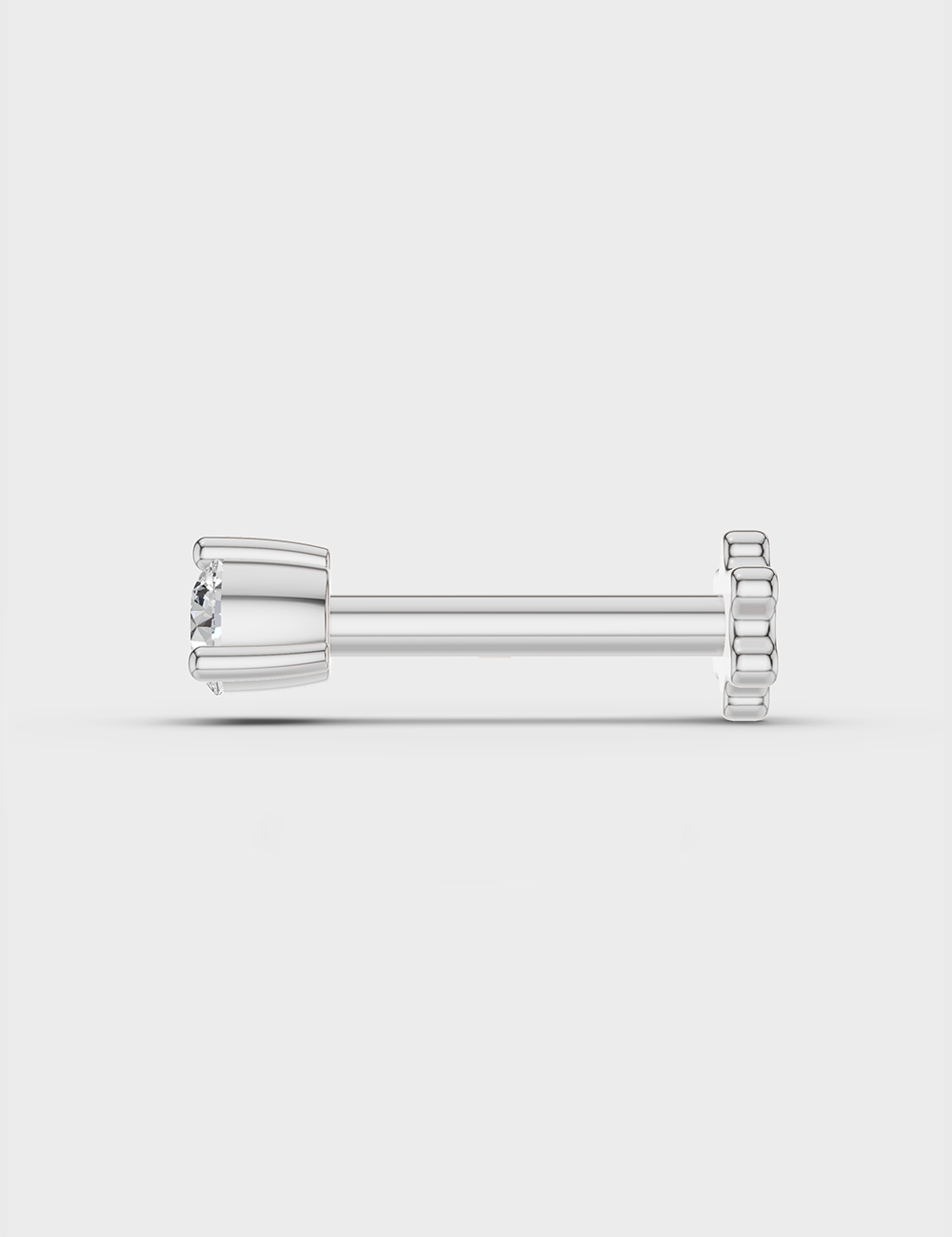 Alluring Lab Grown Diamond Nose Pin 8 Cent FG-VVS, White Gold, large, image 3