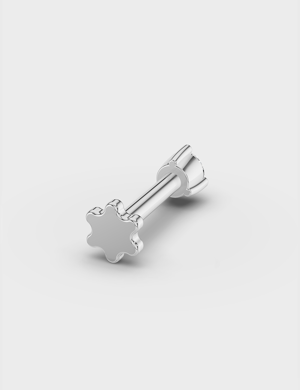 Alluring Lab Grown Diamond Nose Pin 8 Cent FG-VVS, White Gold, large, image 4