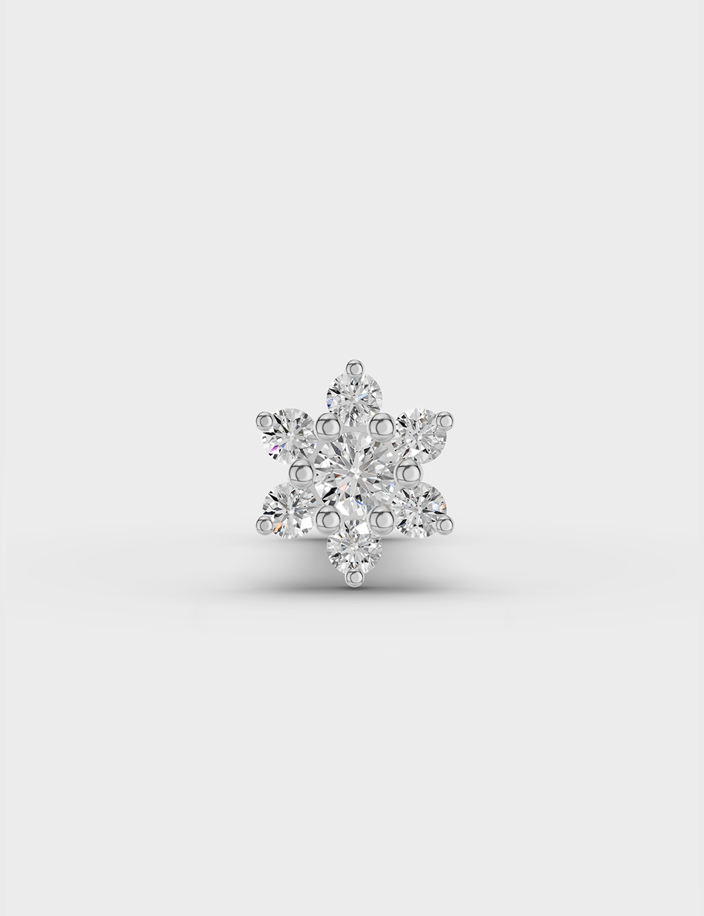 Starry Lab Grown Diamond Nose Pin 10 Cent FG-VVS, White Gold, large, image 2