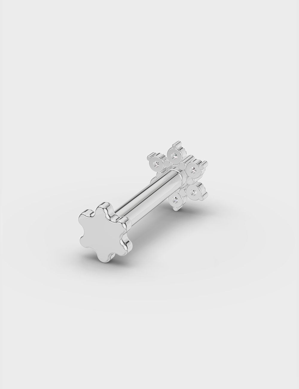 Starry Lab Grown Diamond Nose Pin 10 Cent FG-VVS, White Gold, large, image 4