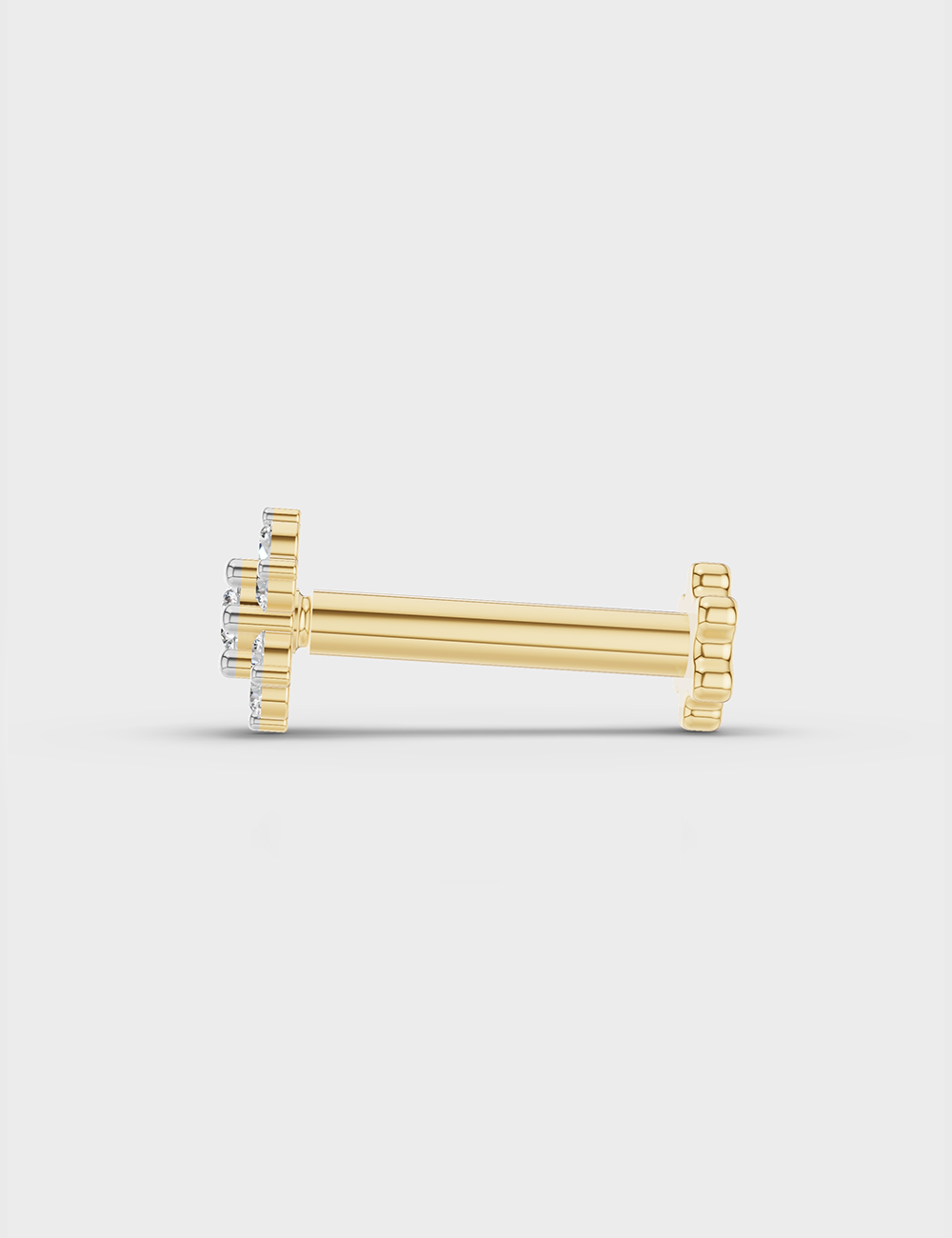 Starry Diamond Nose Pin 10 Cent FG-VVS, Yellow Gold, large, image 3