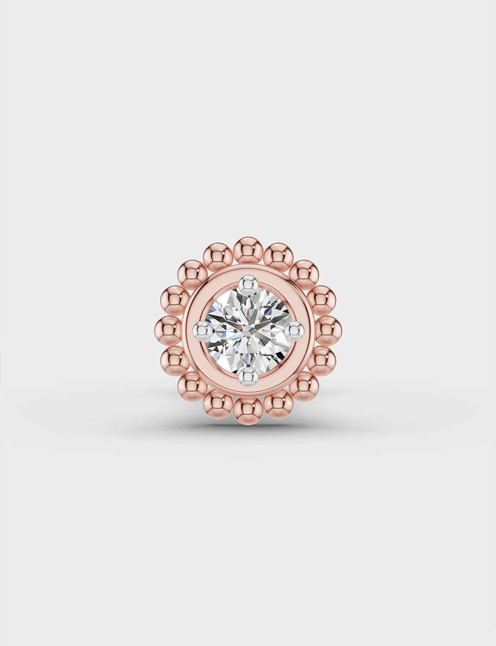 Shimmery Diamond Nose Pin 8 Cent FG-VVS, Rose Gold, large, image 2
