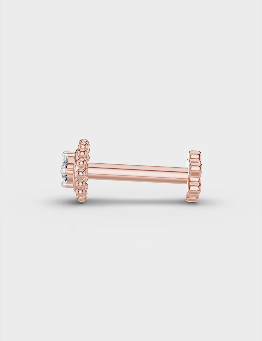 Shimmery Diamond Nose Pin 8 Cent FG-VVS, Rose Gold, large, image 3