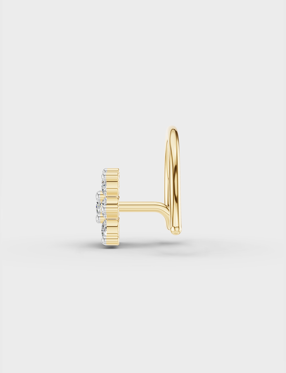 Daisy Diamond Nose Pin 9 Cent FG-VVS, Yellow Gold, large, image 4