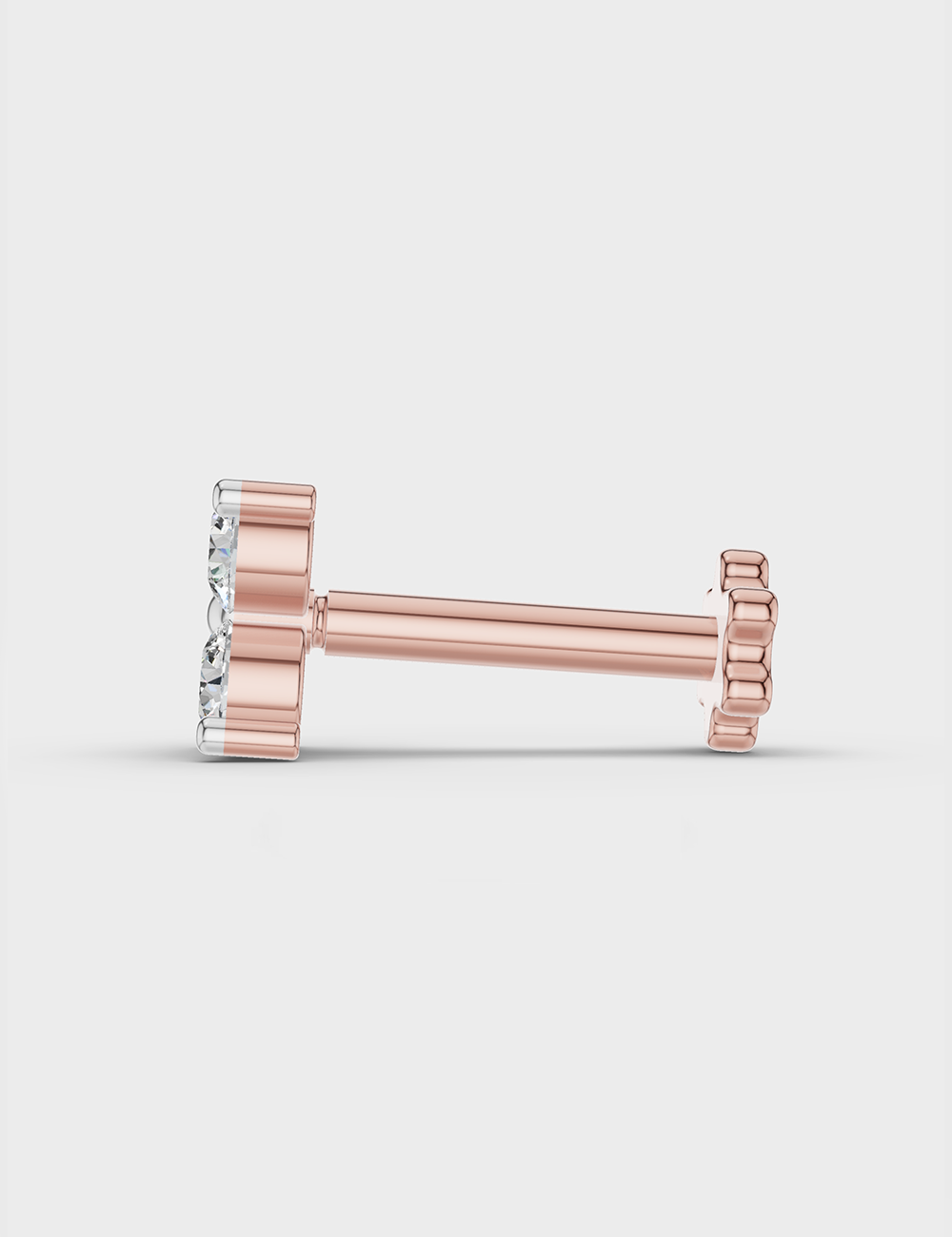 Graceful Diamond Nose Pin 12 Cent FG-VVS, Rose Gold, large, image 3