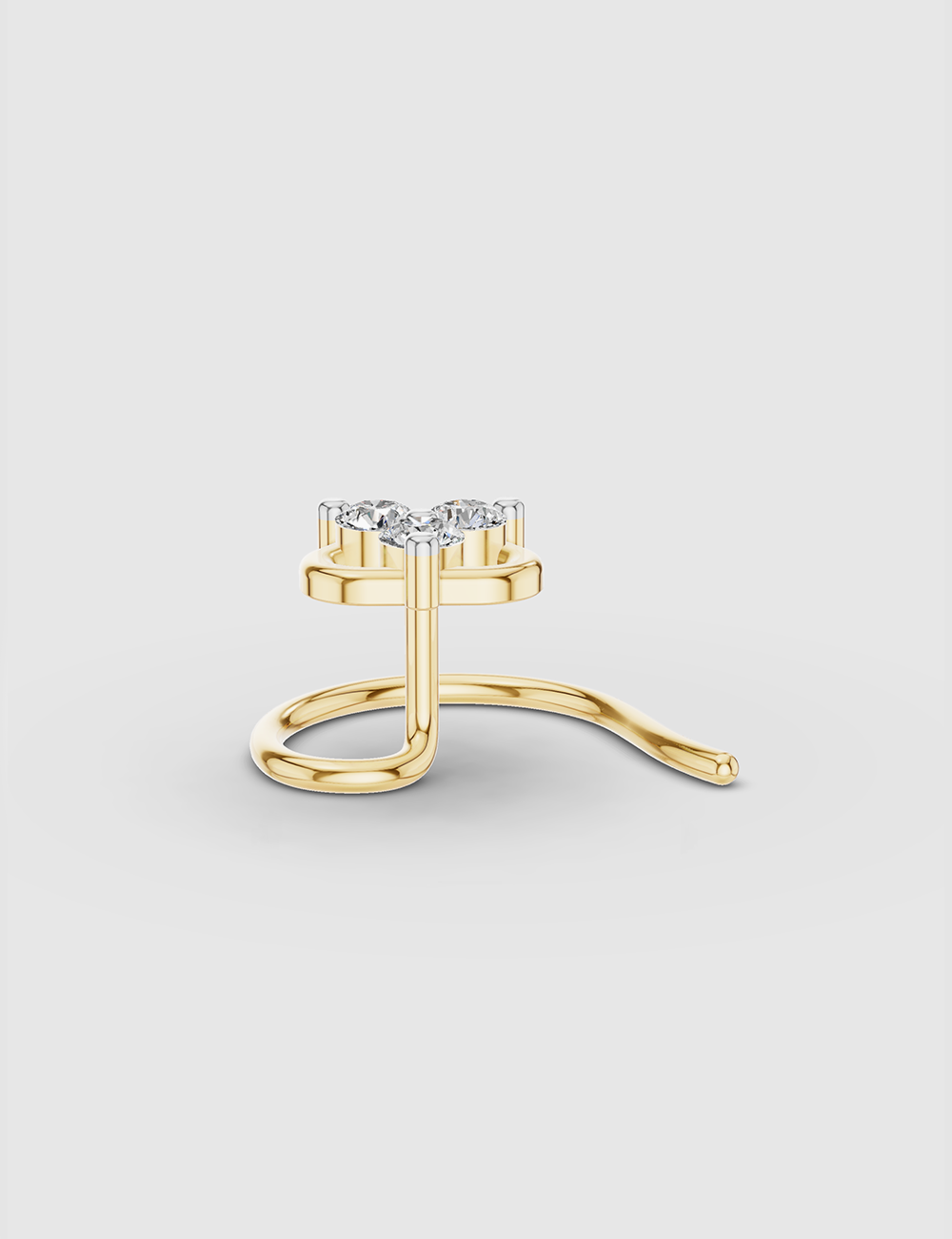 Trillium Diamond Nose Pin 8 Cent FG-VVS, Yellow Gold, large, image 3