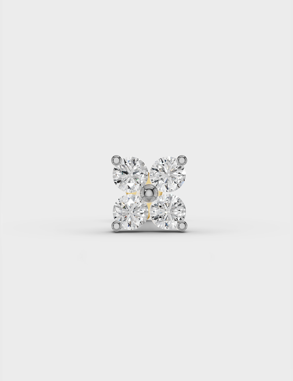 Refined Diamond Nose Pin 12 Cent FG-VVS, Yellow Gold, large, image 2
