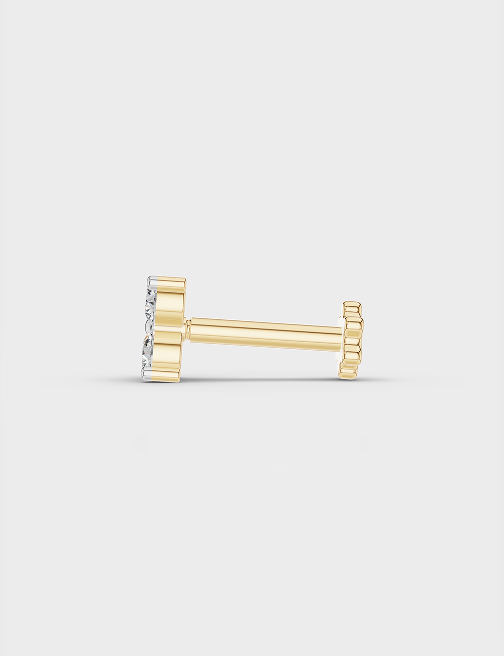 Refined Diamond Nose Pin 12 Cent FG-VVS, Yellow Gold, large, image 3