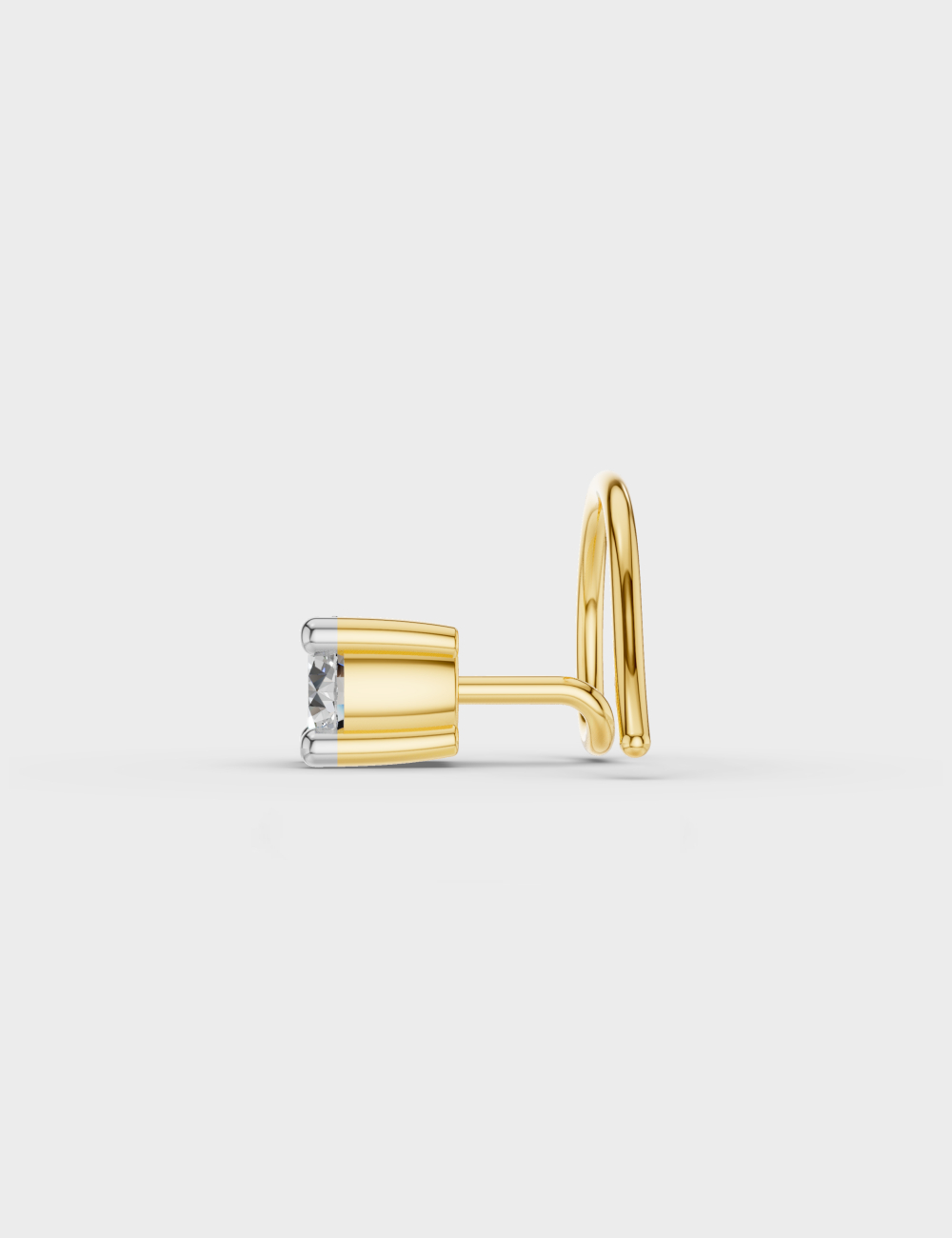 Radiant Whisper Diamond Nosepin 15 cent FG-VVS, Yellow Gold, large, image 3
