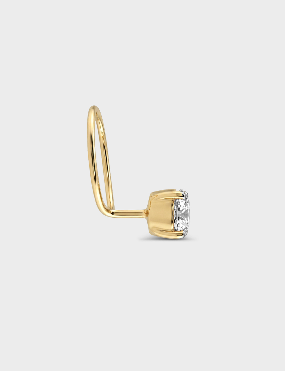 Little Luxe Solitaire Lab Grown Diamond Nosepin 0.31 Cent FG-VVS, Yellow Gold, large, image 3