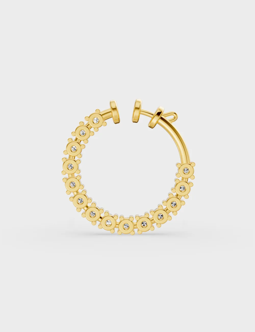 Aurora Glow Diamond Nosepin 0.7 cent FG-VVS, Yellow Gold, large, image 2