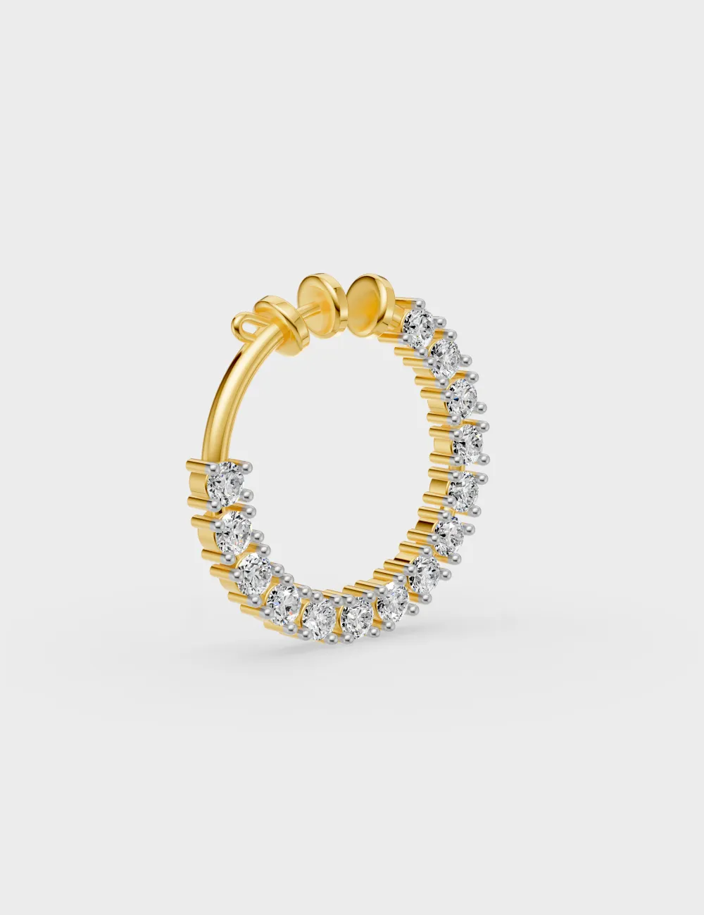 Aurora Glow Diamond Nosepin 0.7 cent FG-VVS, Yellow Gold, large, image 3