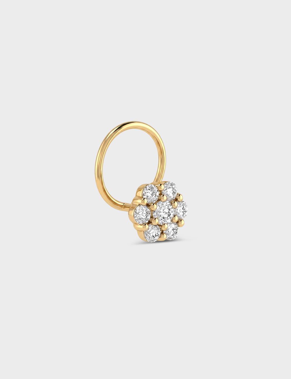 Pure Spark Lab Grown Diamond Nosepin 0.05 Cent FG-VVS, Yellow Gold, large, image 2