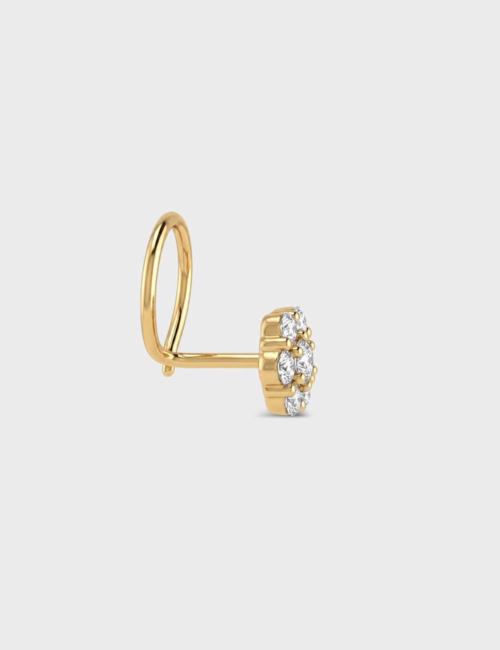 Pure Spark Lab Grown Diamond Nosepin 0.05 Cent FG-VVS, Yellow Gold, large, image 3