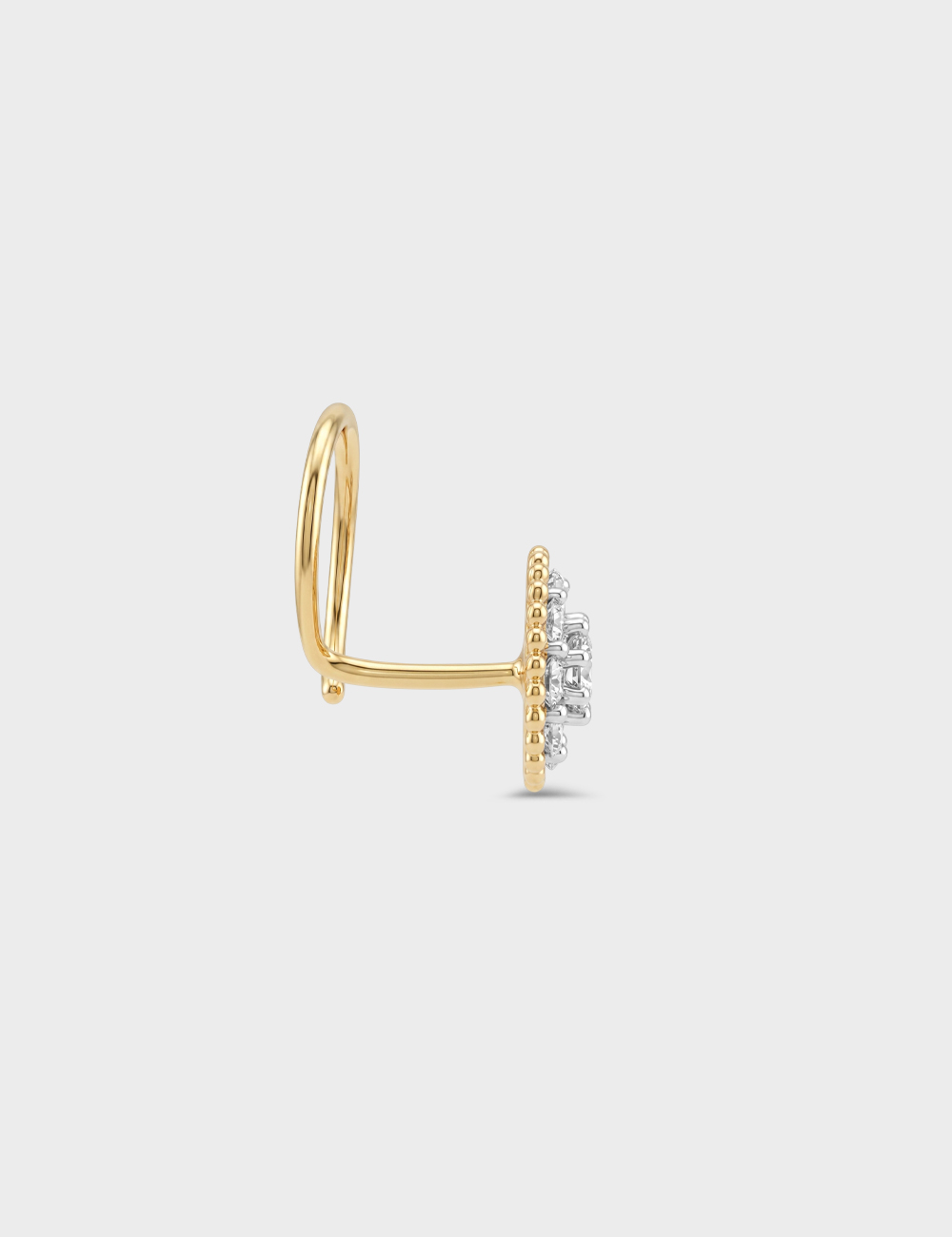 Floral Edit Lab-Grown Diamond Nosepin 0.18 Cent FG-VVS, Yellow Gold, large, image 3