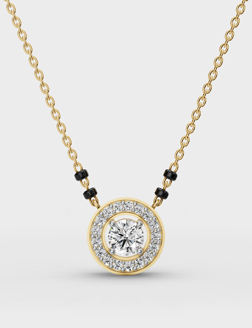 Chic Solitaire Pendant 43 cent FG-VVS, Yellow Gold, large, image 1