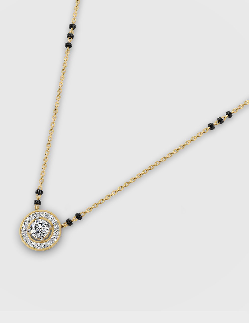 Chic Solitaire Pendant 43 cent FG-VVS, Yellow Gold, large, image 2