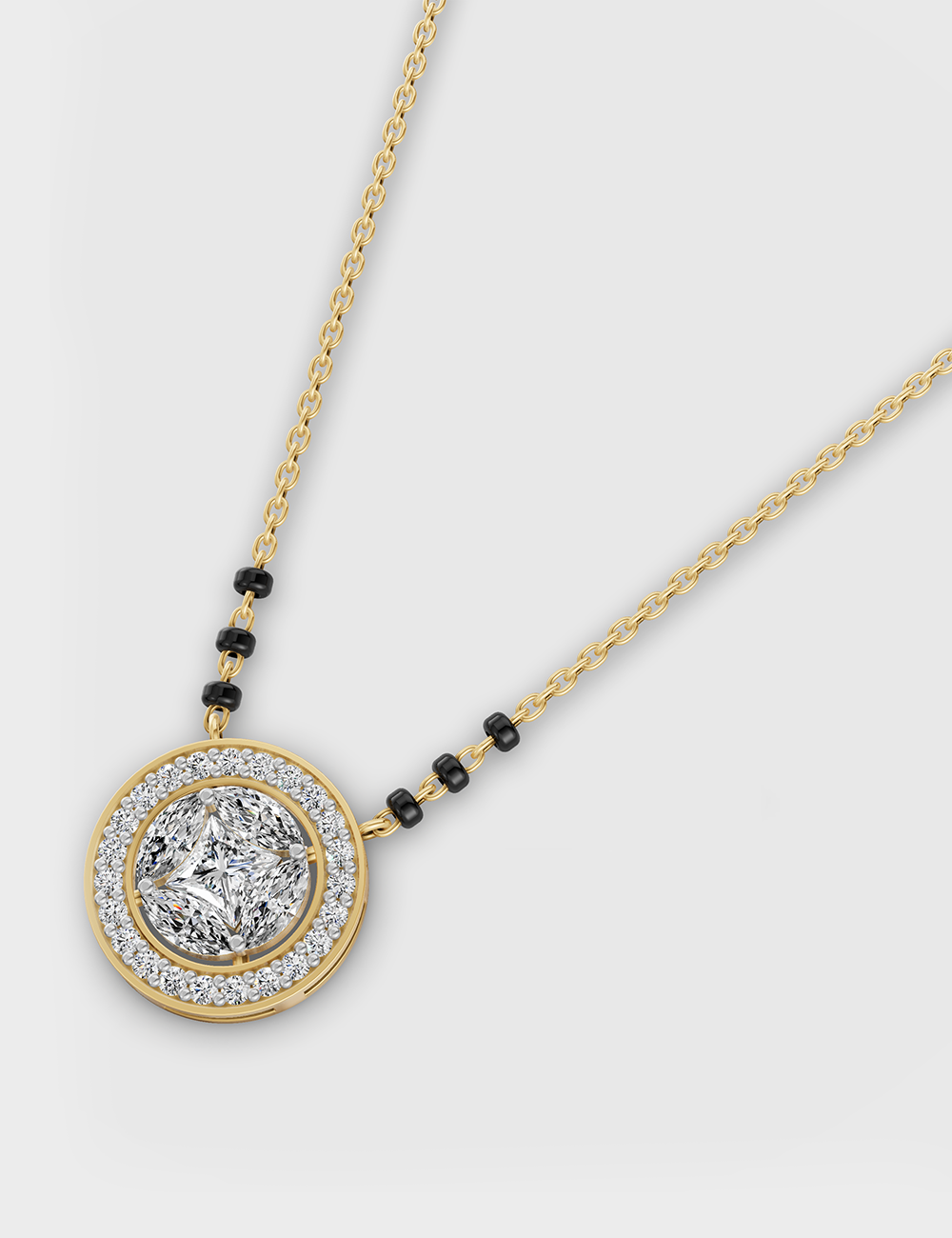 Refined Diamond Pendant 76 cent FG-VVS, Yellow Gold, large, image 2