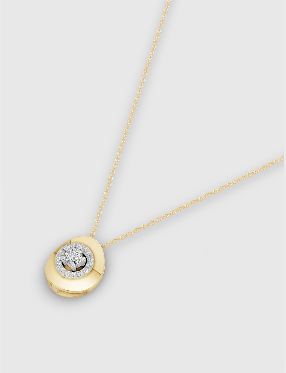 Regal Diamond Chain Pendant 25 Cent FG-VVS, Yellow Gold, large, image 2