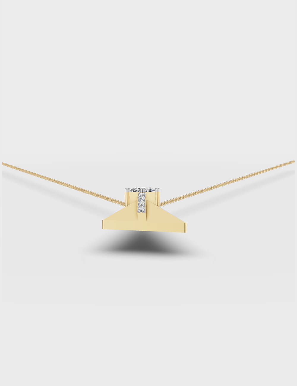 Trigon Diamond Chain Pendant 36 Cent FG-VVS, Yellow Gold, large, image 3