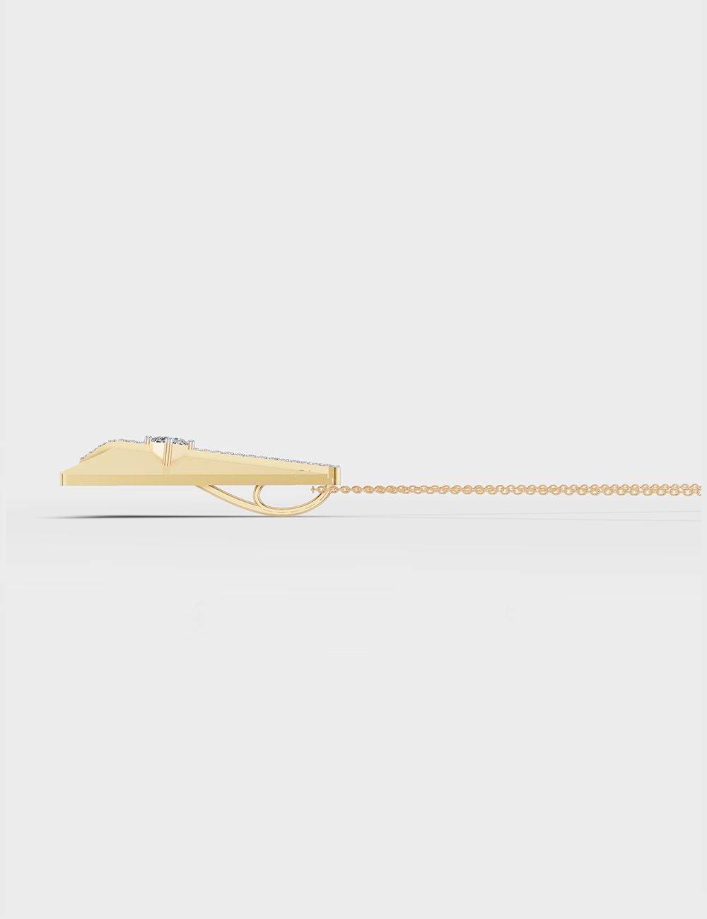 Trigon Diamond Chain Pendant 36 Cent FG-VVS, Yellow Gold, large, image 4