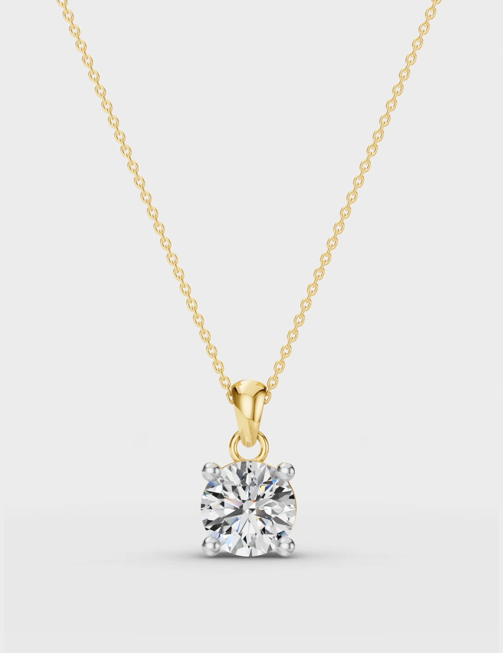 Luna Solitaire Diamond Pendant 1.6 carat FG-VVS, Yellow Gold, large, image 1