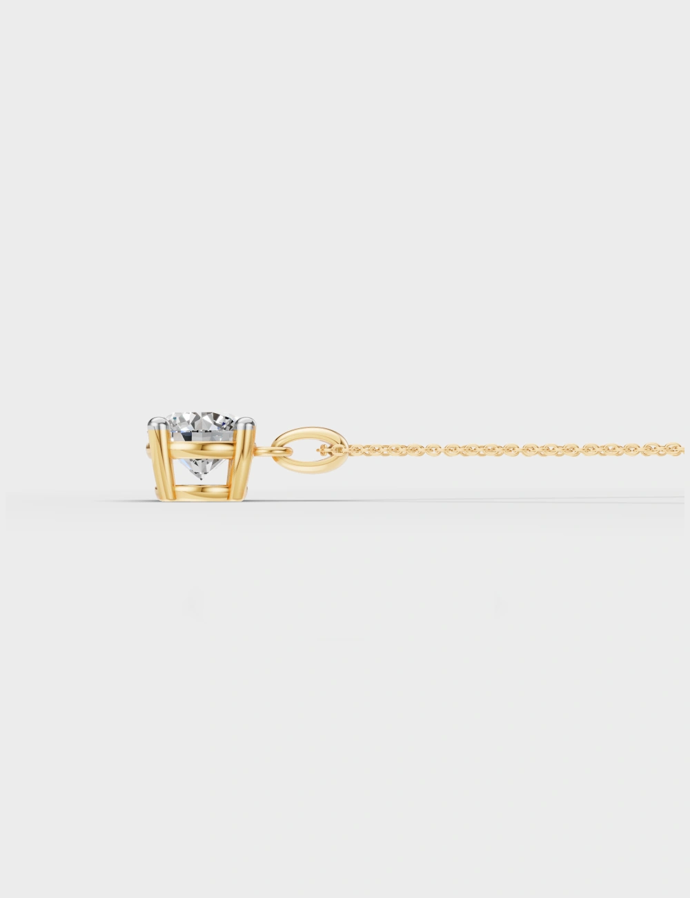 Luna Solitaire Diamond Pendant 1.6 carat FG-VVS, Yellow Gold, large, image 3