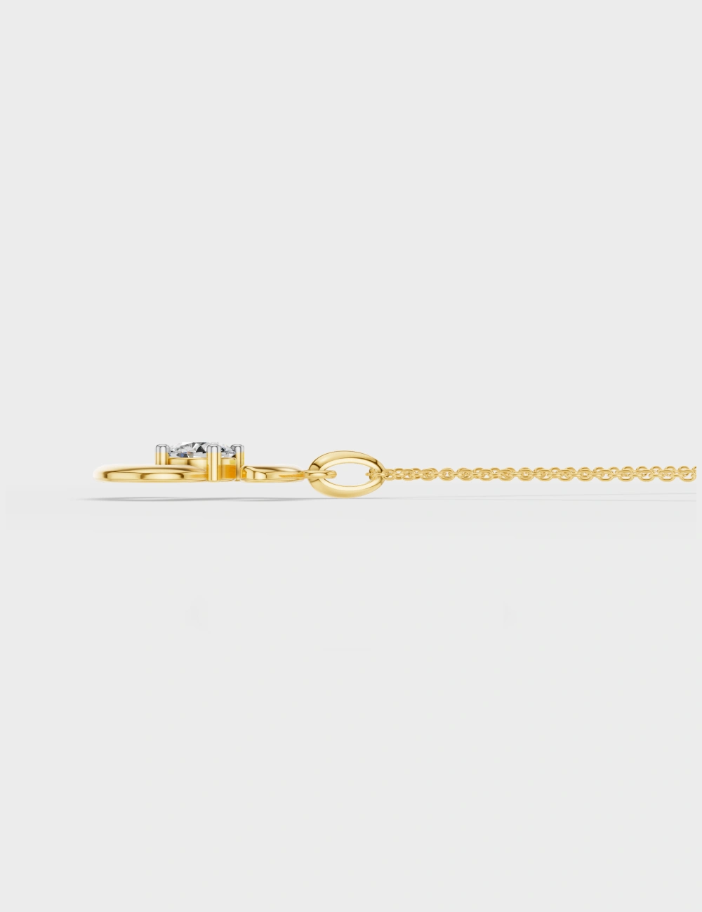 S-Curve Diamond Pendant 52 cent FG-VVS, Yellow Gold, large, image 3