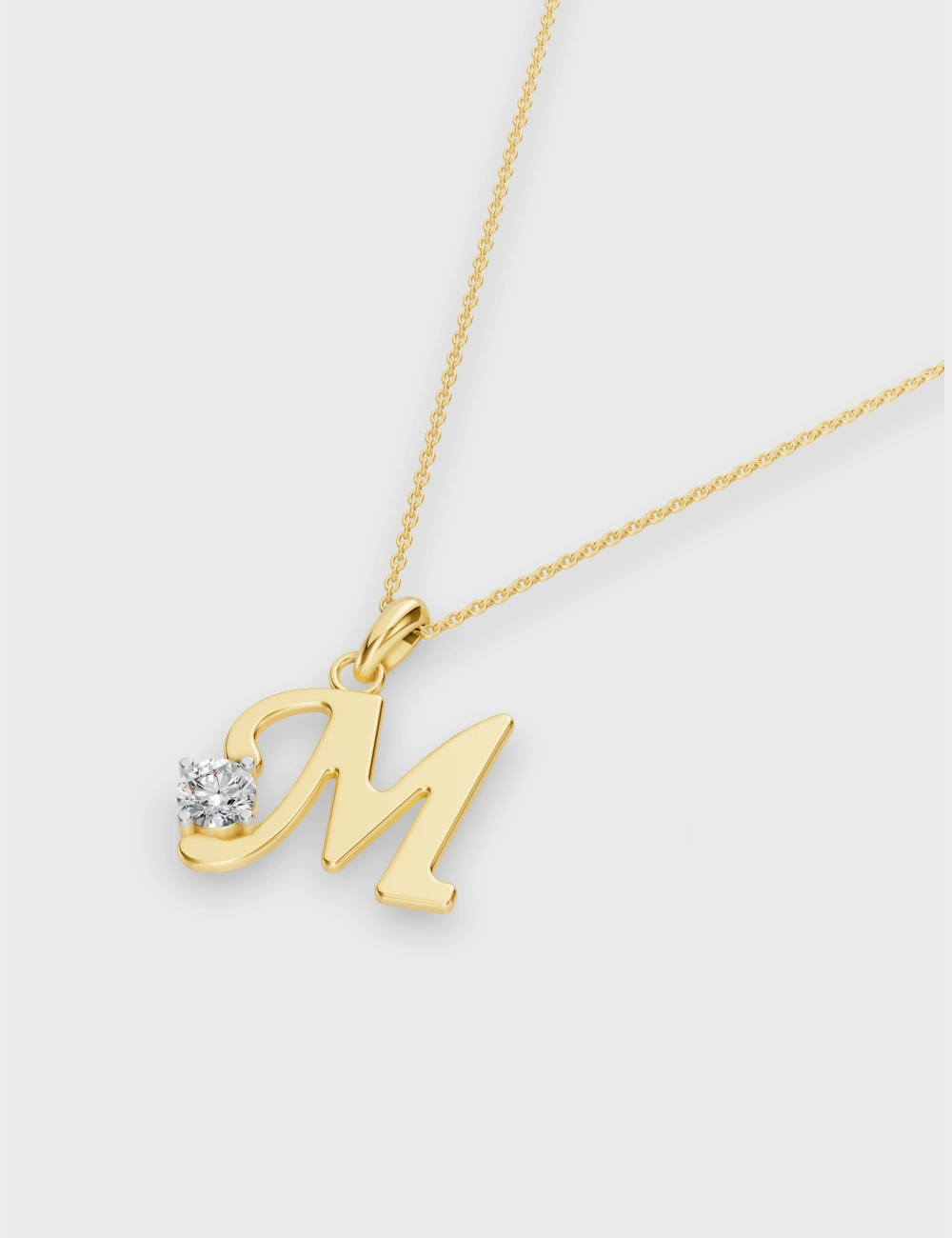 Mystic M Diamond Pendant 31 cent FG-VVS, Yellow Gold, large, image 2