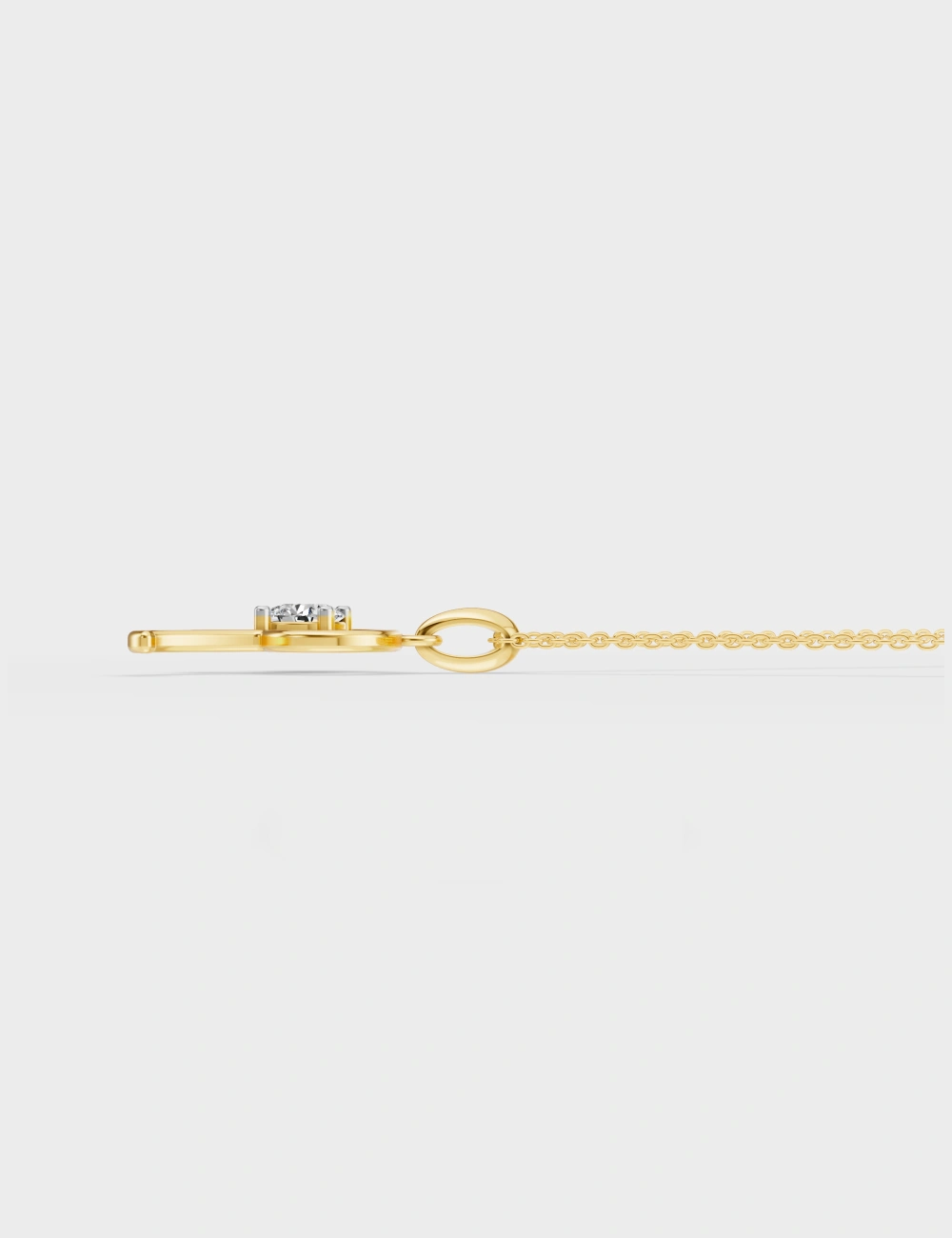 R Signature Diamond Pendant 41 cent FG-VVS, Yellow Gold, large, image 3