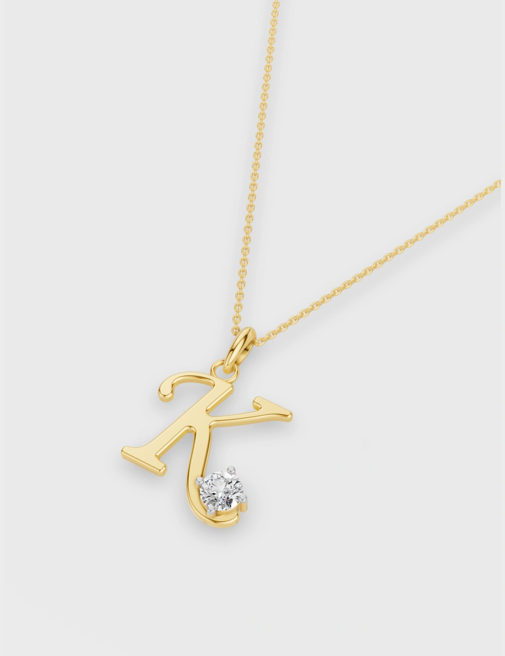 Keepsake K Diamond Pendant 20 cent FG-VVS, Yellow Gold, large, image 2