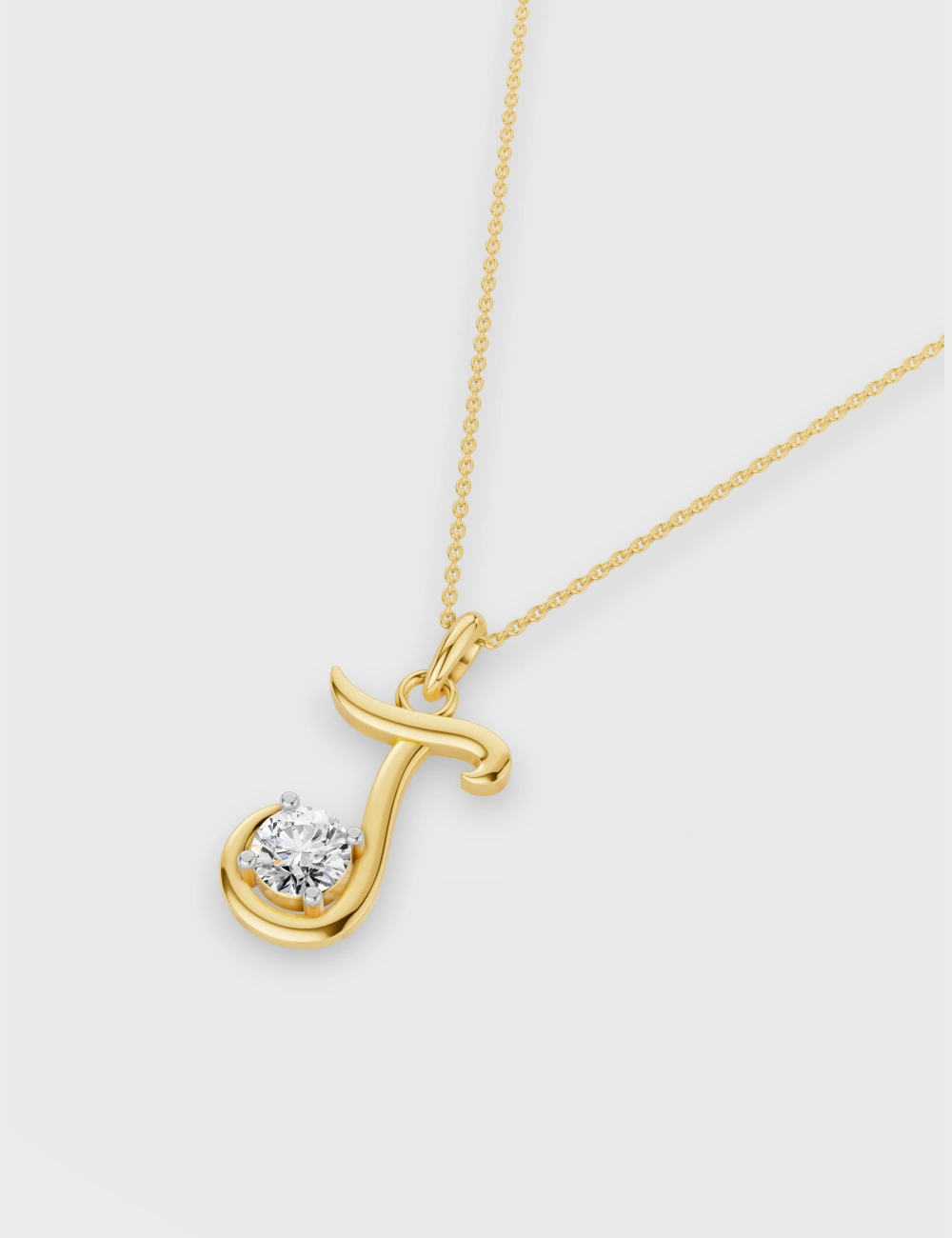 Jazzy J Diamond Pendant 20 cent FG-VVS, Yellow Gold, large, image 2