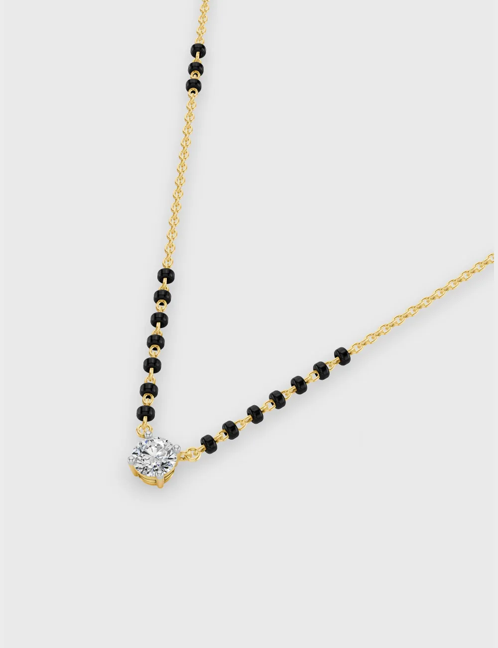 Chic Sparkle Diamond Mangalsutra 0.58 cent FG-VVS, Yellow Gold, large, image 2