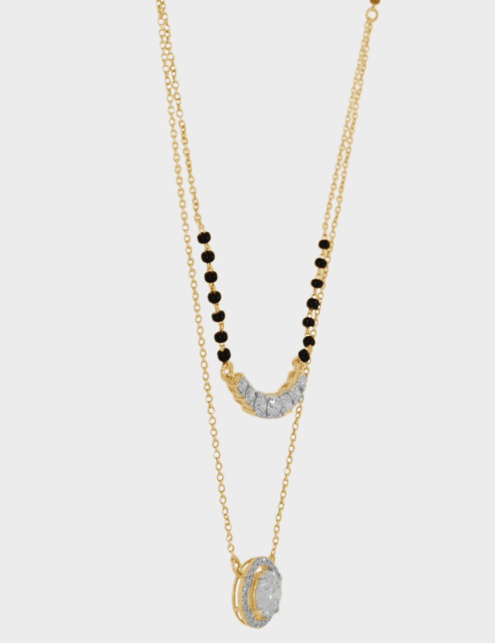 Luminous Duo Diamond Mangalsutra 1.92 carat FG-VVS, Yellow Gold, large, image 2