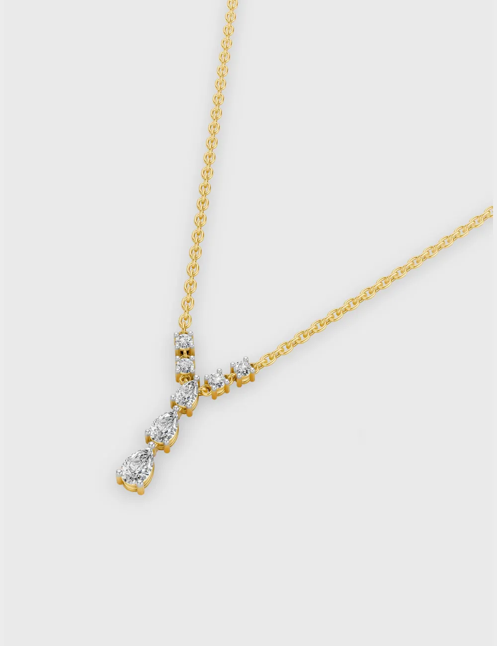 Eterna Drop Diamond Pendant 2.01 carat FG-VVS, Yellow Gold, large, image 2