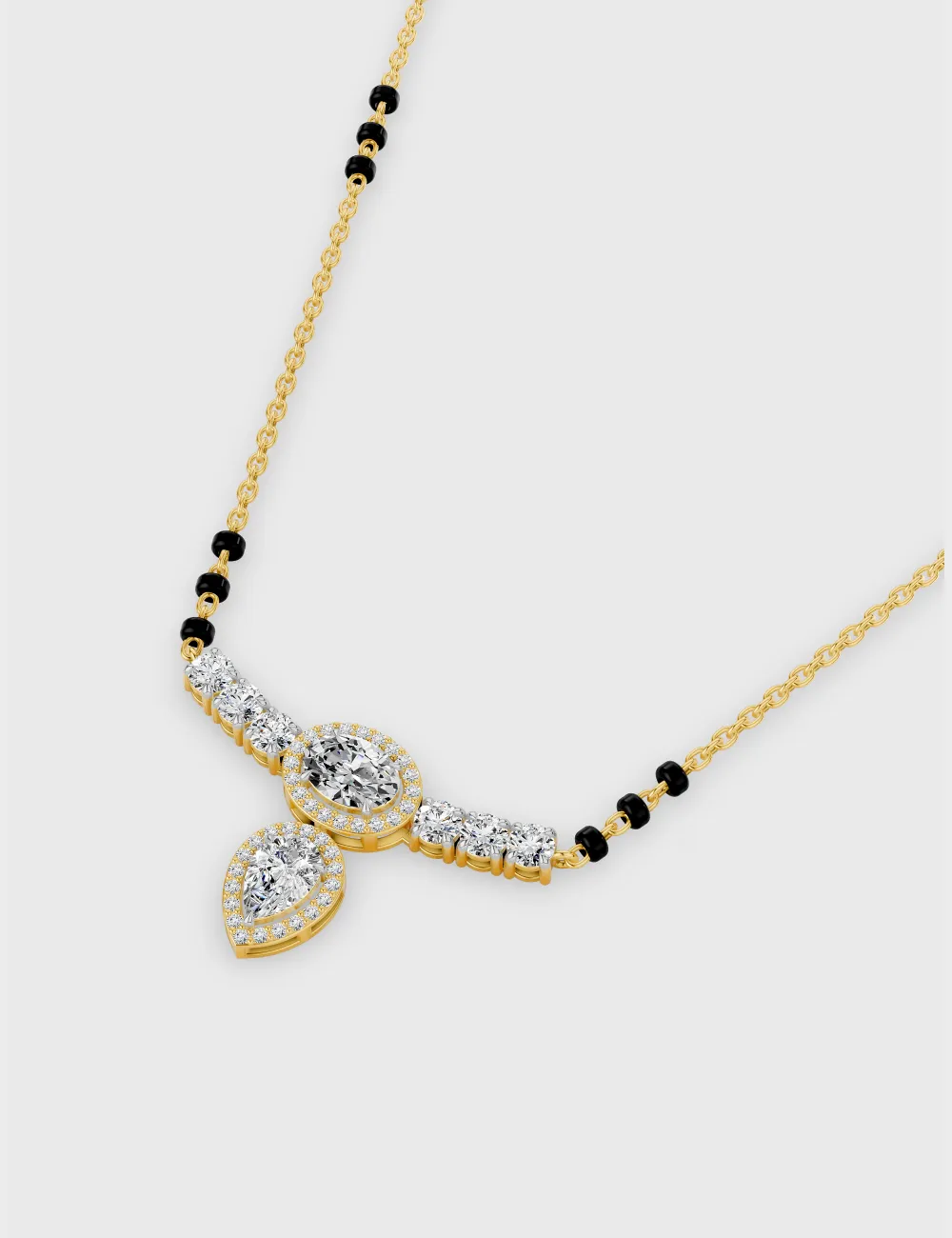 Aurora Drop Diamond Mangalsutra 2.68 carat FG-VVS, Yellow Gold, large, image 2