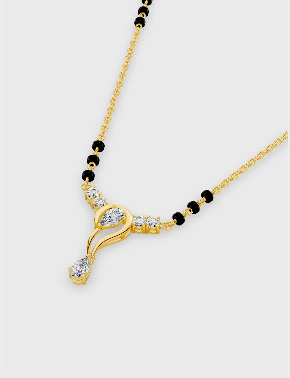 Radiant Moments Diamond Mangalsutra 1.12 carat FG-VVS, Yellow Gold, large, image 2